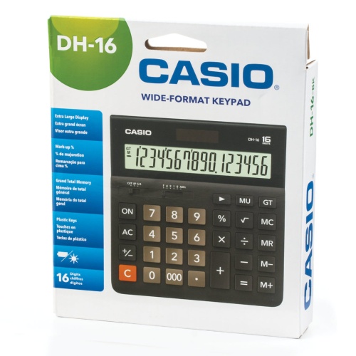 Калькулятор настольный Casio DH-16-BK-S-EP 16 разрядов 250387 фото 2